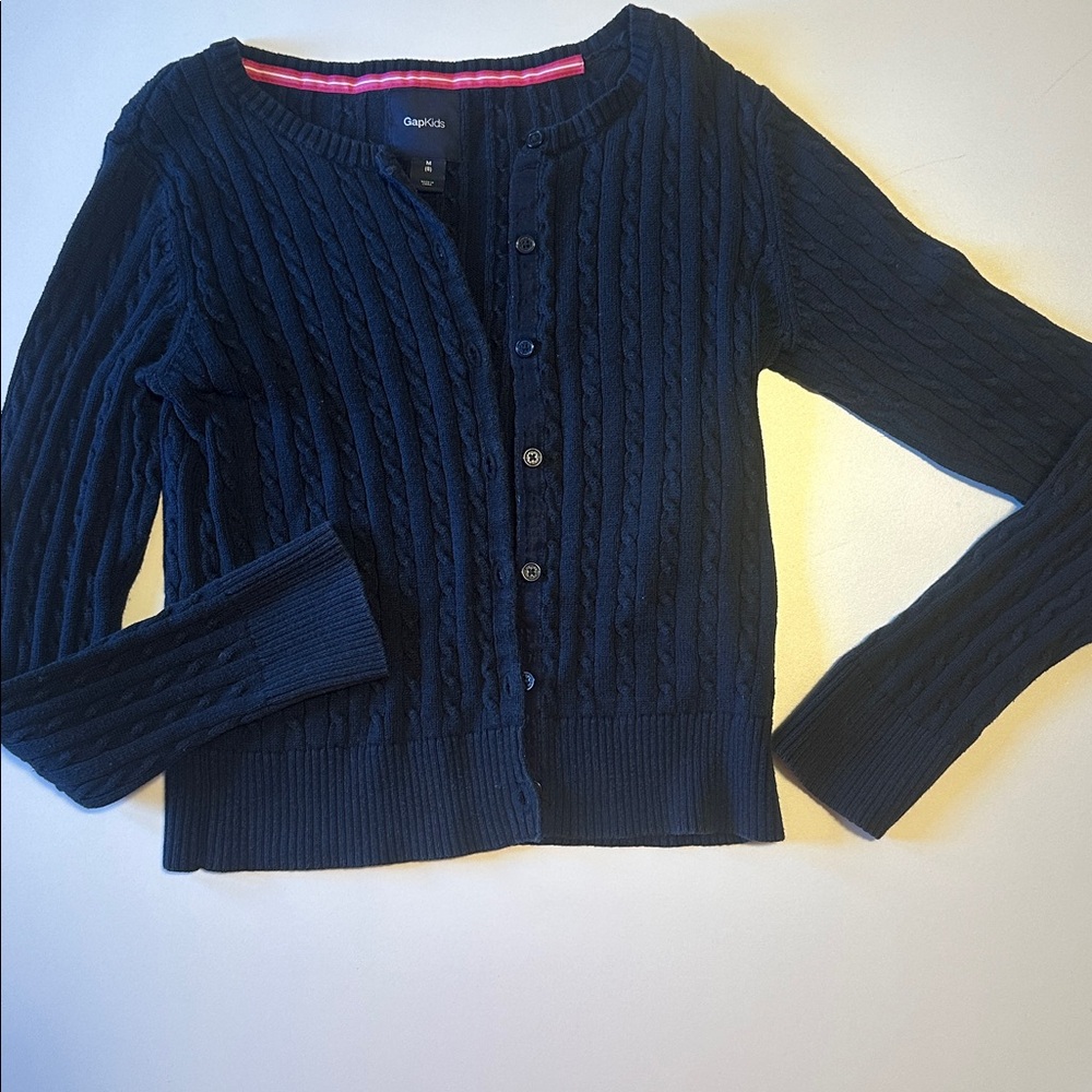 GapKids Navy Cable Knit Sweater Cardigan